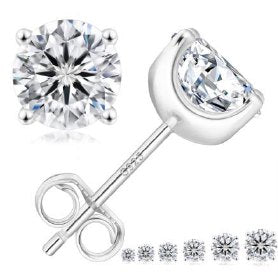 Moissanite Martini Round Stud Earrings