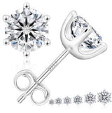 Moissanite 6-Prong Round Stud Earrings