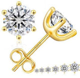 Moissanite 6-Prong Round Stud Earrings