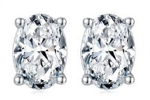 Moissanite Oval Halo Stud Earrings