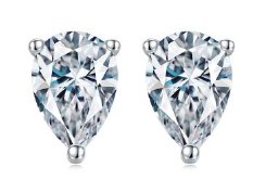 Moissanite Trillion Halo Stud Earrings
