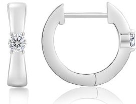 Moissanite Slim Huggie Hoop Earrings