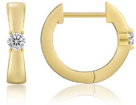 Moissanite Slim Huggie Hoop Earrings
