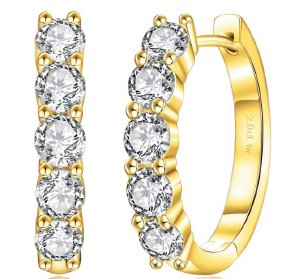 Moissanite Graduated Hoop Earrings