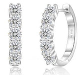 Moissanite Graduated Hoop Earrings