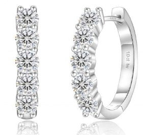 Moissanite Graduated Hoop Earrings