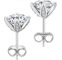 Moissanite Tulip Stud Earrings