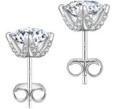 Moissanite Rose Stud Earrings