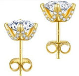 Moissanite Rose Stud Earrings