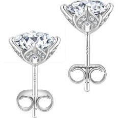 Moissanite Lily Stud Earrings