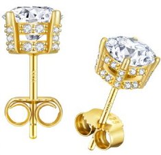 Moissanite Crown Stud Earrings