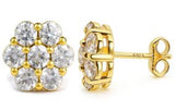 Moissanite Flower Cluster Stud Earrings