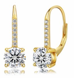 Moissanite Leverback Dangle Earrings
