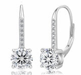 Moissanite Leverback Dangle Earrings