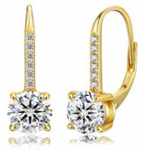 Moissanite Leverback Dangle Earrings